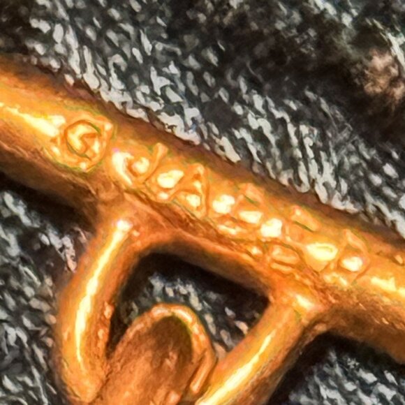 Jaded Signed Faceted Black Glass Bead Necklace Gold Tone Toggle Clasp 36 Inch El - Picture 6 of 7